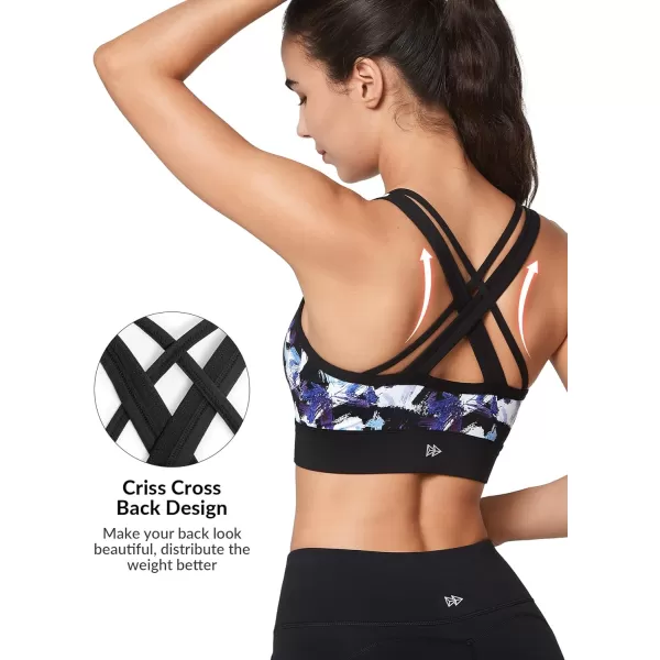 Yvette Zip Front Close Sports Bra  High Impact Full Support for Large BustSewn in PadsWireless and Supportive PrintedBlack Printed