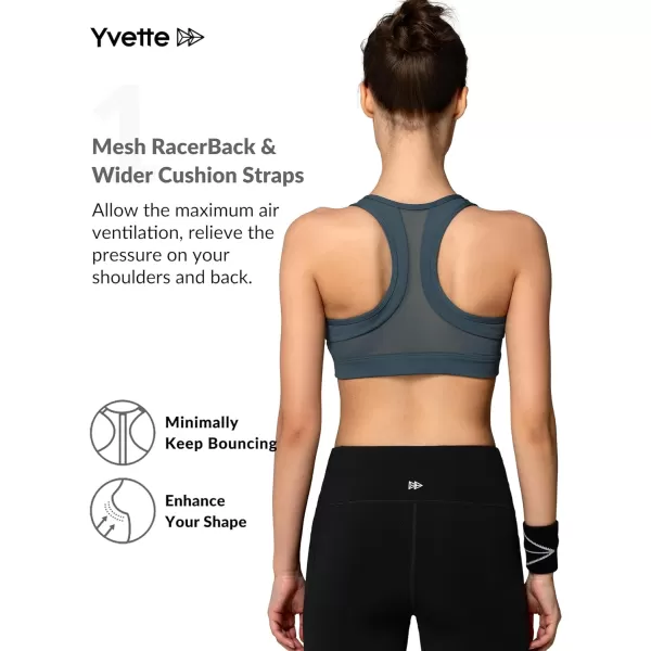 Yvette Zip Front Sports Bra  High Impact Sports Bras for Women Plus Size Workout Fitness RunningHaze BlueYvette Zip Front Sports Bra  High Impact Sports Bras for Women Plus Size Workout Fitness RunningHaze Blue