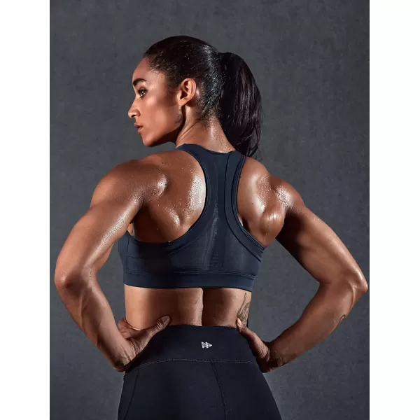 Yvette Zip Front Sports Bra  High Impact Sports Bras for Women Plus Size Workout Fitness RunningHaze BlueYvette Zip Front Sports Bra  High Impact Sports Bras for Women Plus Size Workout Fitness RunningHaze Blue