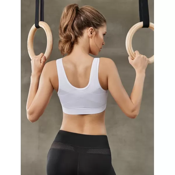 Yvette Zip Front Sports Bras 32A48DD Plus Size for Women High Impact Yoga Bra Wirefree No PaddingWhitePlease Size Up