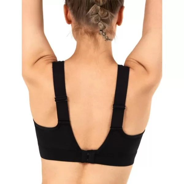 Yvette Adjustable Molded Cup Supportive Sports Bras  High Impact Wireless Bra for Large BreastsBlack