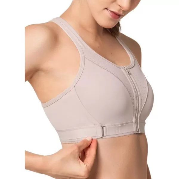 Yvette Adjustable Sports Bra High Impact Front Closure Sports Bras for Women High Support for Large BustPurple