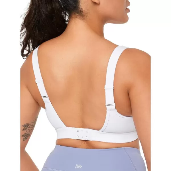Yvette Adjustable Sports Bras for Women High Impact Support Running Workout Fitness Bra for Large BustWhite
