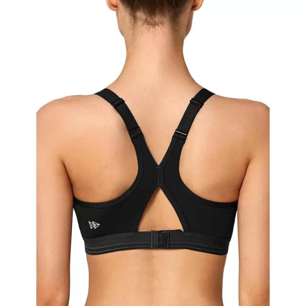 Yvette Adjustable XBack Sports Bra High Support Plus SizeBlack