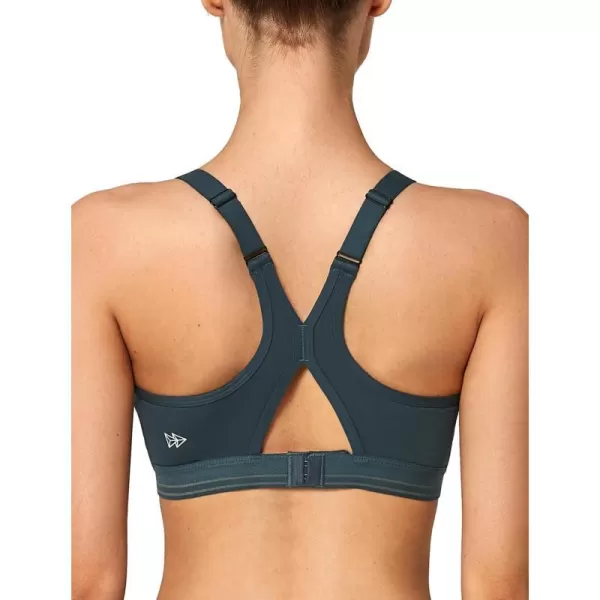 Yvette Adjustable XBack Sports Bra High Support Plus SizeHaze Blue