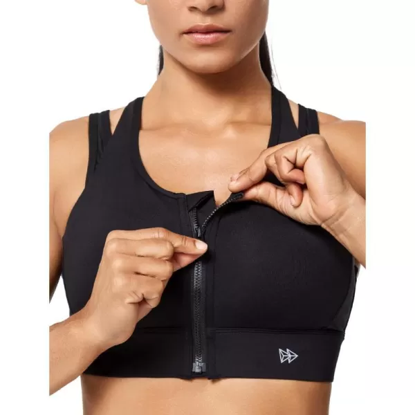 Yvette High Impact Sports Bra YBack High Support Workout Sports Bras for WomenBlack