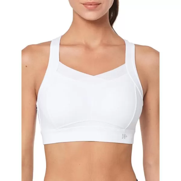 Yvette High Impact Sports Bras for Women Large Bust Supportive Molded Cup Sports Bra High Support for RunningWhite