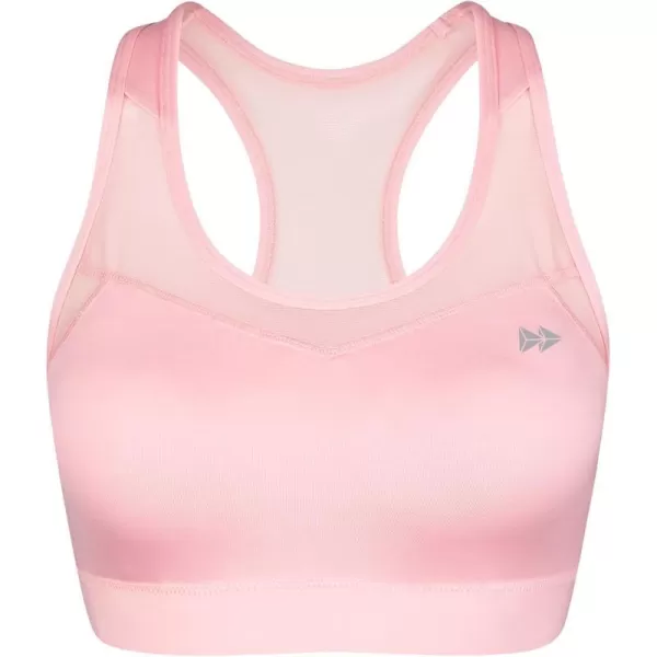 Yvette High Impact Sports Bras for Women Plus Size Racerback Workout Medium Support Sports Bra for Running FitnessPale Pink