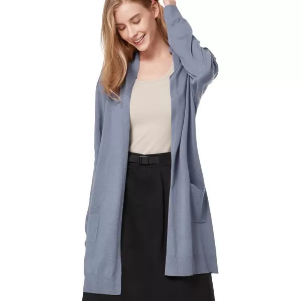 Yvette Long Cardigan Sweaters for Women with Pockets Lightweight Oversized Jacket Fall 2023 Plus Size Sweater CoatDusty Blue