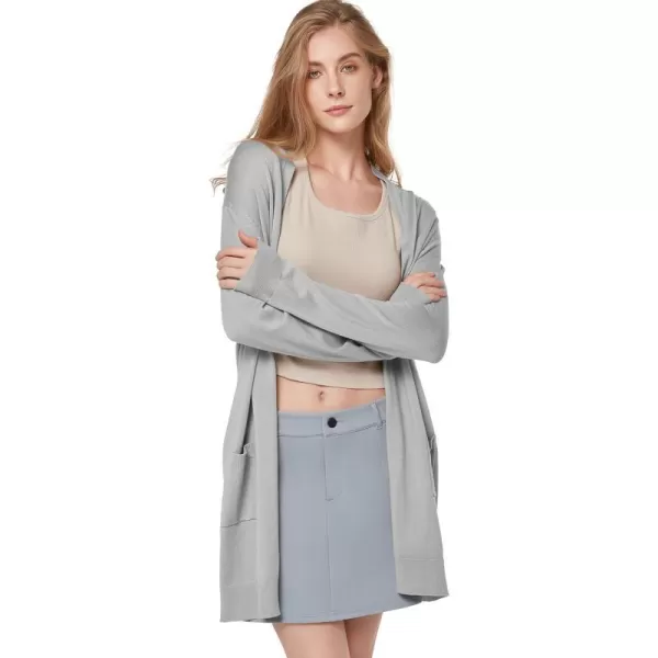 Yvette Long Cardigan Sweaters for Women with Pockets Lightweight Oversized Jacket Fall 2023 Plus Size Sweater CoatLight Grey