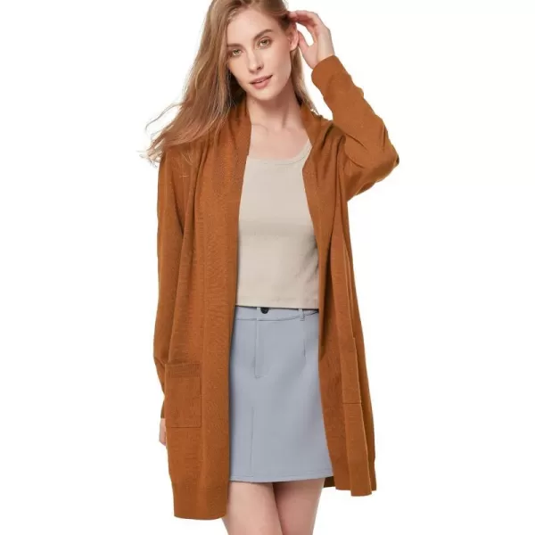 Yvette Long Cardigan Sweaters for Women with Pockets Lightweight Oversized Jacket Fall 2023 Plus Size Sweater CoatOrange