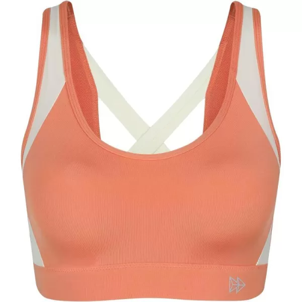 Yvette Sports Bra High Impact Womens 32A48DD Cross Back Push Up High Support Bra Plus SizeOrange