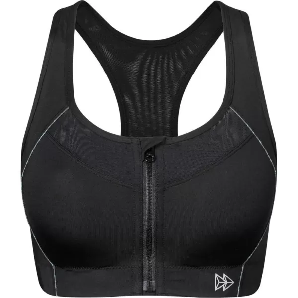 Yvette Sports Bras for Women High Impact Racerback Workout Sports Bra High Support for Large Bust Plus SizeBlack New  Front Zipper