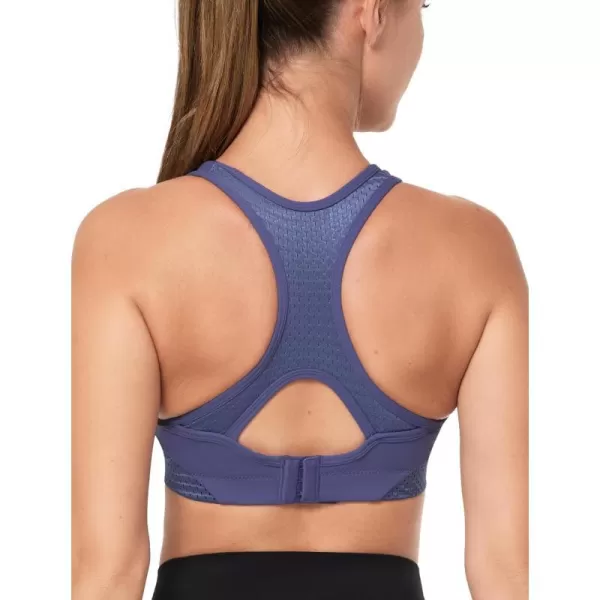 Yvette Sports Bras for Women High Impact Racerback Workout Sports Bra High Support for Large Bust Plus SizePurple