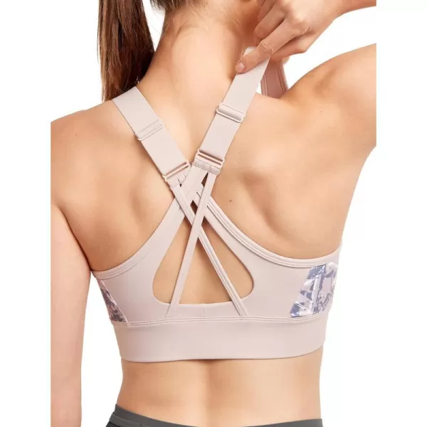 Yvette Womens Adjustable Sports Bra High Impact Zip Front Closure Crossed Back Supportive Running BraLight Purple