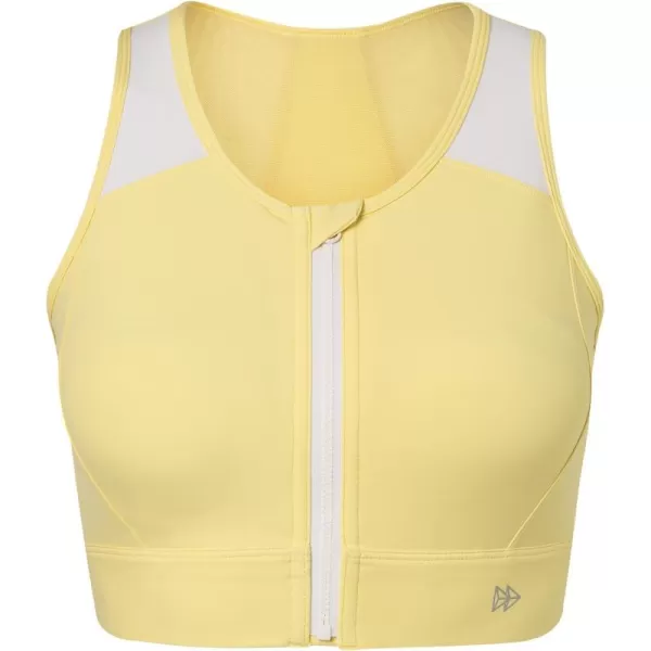 Yvette Womens High Support Impact Sports Bras Racerback Supportive Front Closure Sports Bra for Running WorkoutYellow