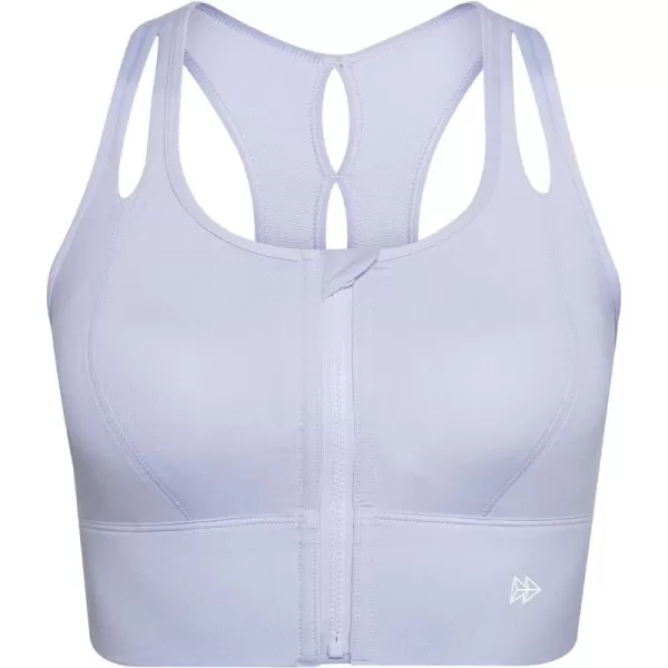 Yvette Womens Sports Bras High Impact Zip Front Sports Bra High Support Large Bust for Workout RunningPurple