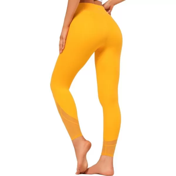 Yvette Workout Leggings for Women High Waist Buttery Soft Non SeeThrough Workout Running TightsYellow