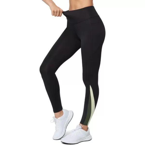 Yvette Workout Leggings with Pockets for Women High Waist Tummy Control Non SeeThrough Running TightsBlack