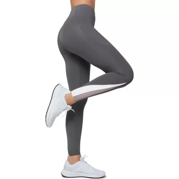 Yvette Workout Leggings with Pockets for Women High Waist Tummy Control Non SeeThrough Running TightsGrey