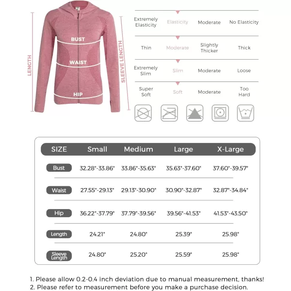 Yvette Running Workout Athletic Fitted Jackets for Women Long Sleeve Zip up Hooded LightweightPeach Red