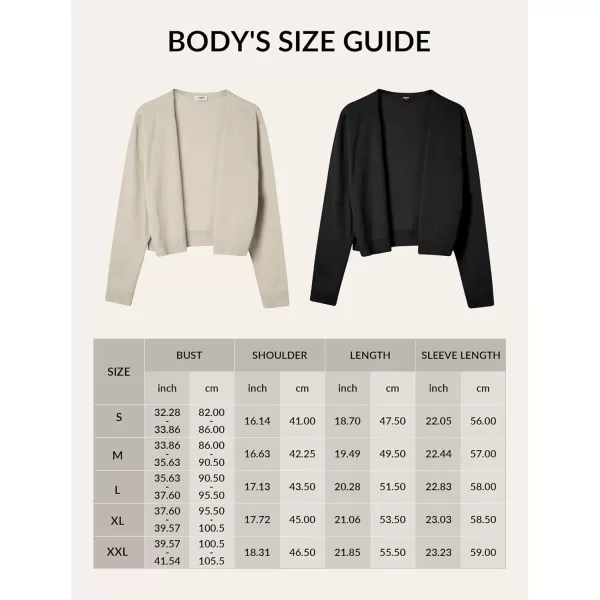 Yvette Womens Lightweight Open Front Cropped Cardigan Long Sleeve Knit Shrugs for Dresses1off White