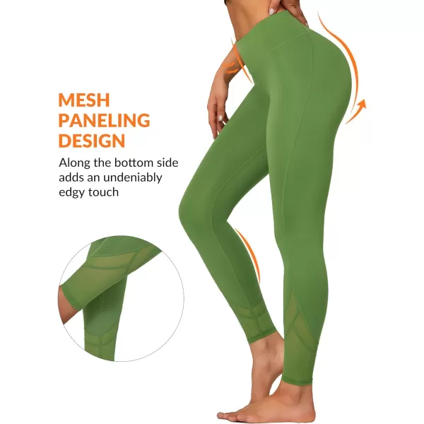 Yvette Workout Leggings for Women High Waist Buttery Soft Non SeeThrough Workout Running TightsOlive