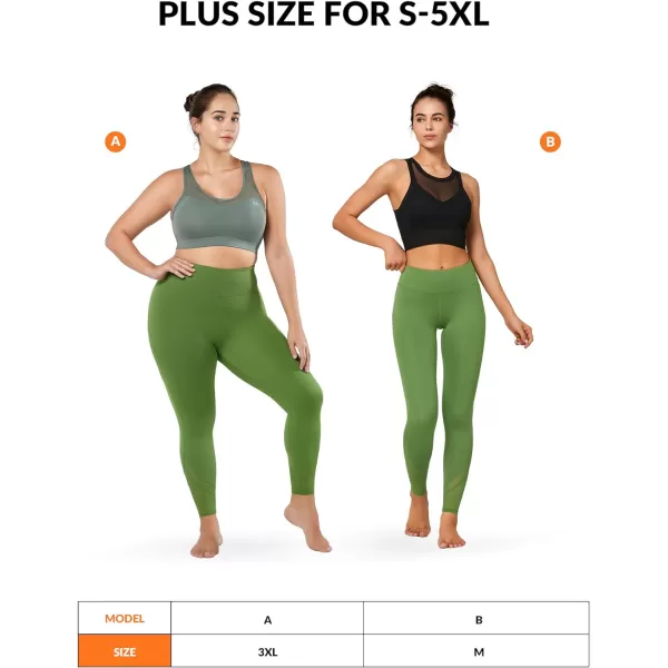 Yvette Workout Leggings for Women High Waist Buttery Soft Non SeeThrough Workout Running TightsOlive