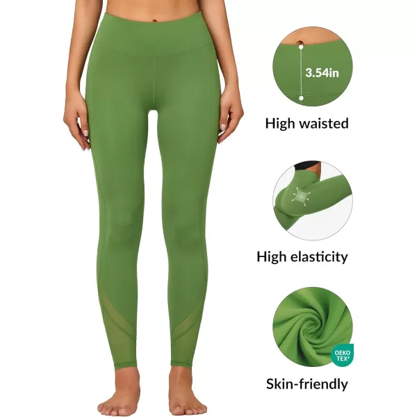 Yvette Workout Leggings for Women High Waist Buttery Soft Non SeeThrough Workout Running TightsOlive