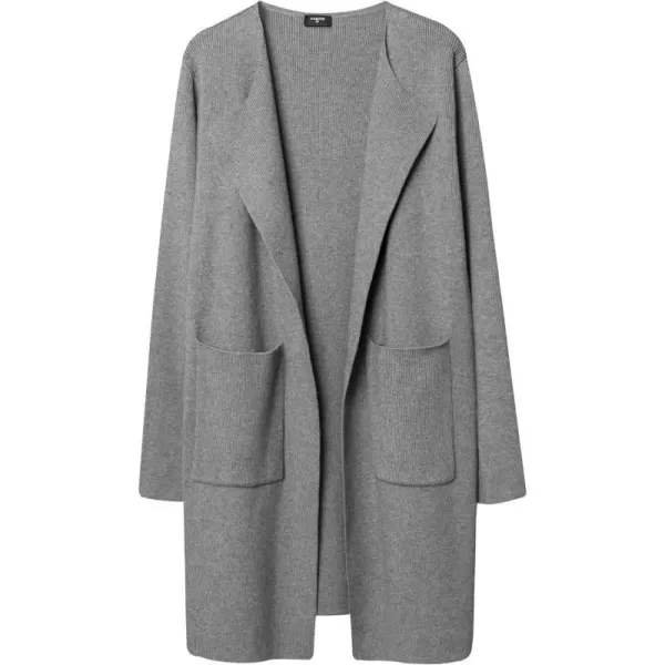 Yvette Womens Cardigan XS2XL Open Front Long Sweater with Pockets Plus Size Classy Dressy Casual Knit Coatigan CoatGrey