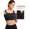 imageYvette Front Closure Sports Bras for Women High Support Large Bust Supportive Sports Bra High Impact for RunningBlack