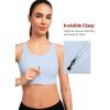 imageYvette Front Closure Sports Bras for Women High Support Large Bust Supportive Sports Bra High Impact for RunningBlue