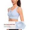 imageYvette Front Closure Sports Bras for Women High Support Large Bust Supportive Sports Bra High Impact for RunningBlue