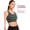 imageYvette Front Closure Sports Bras for Women High Support Large Bust Supportive Sports Bra High Impact for RunningDark Green