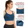 imageYvette Sports Bra High Impact Adjustable Criss Cross Back Full Support for Large Bust No BounceDark Royal Blue