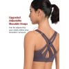 imageYvette Sports Bra High Impact Adjustable Criss Cross Back Full Support for Large Bust No BounceLavender