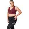 imageYvette Women High Impact Sports Bras Criss Cross Back Sexy Running Bra for Plus SizeBurgundy  Double Thin Strap  High Impact