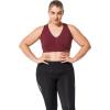 imageYvette Women High Impact Sports Bras Criss Cross Back Sexy Running Bra for Plus SizeBurgundy  Double Thin Strap  High Impact