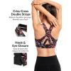 imageYvette Women High Impact Sports Bras Criss Cross Back Sexy Running Bra for Plus SizeRed Printed