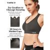 imageYvette Women High Impact Sports Bras Criss Cross Back Sexy Running Bra for Plus SizeUrban Ash  Double Thin Strap  High Impact