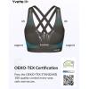 imageYvette Women High Impact Sports Bras Criss Cross Back Sexy Running Bra for Plus SizeUrban Ash  Double Thin Strap  High Impact