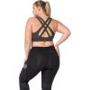 imageYvette Women High Impact Sports Bras Criss Cross Back Sexy Running Bra for Plus SizeUrban Ash  Double Thin Strap  High Impact