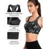 imageYvette Zip Front Sports Bra  High Impact Sports Bras for Women Plus Size Workout Fitness RunningBlack Flower