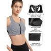 imageYvette Zip Front Sports Bra  High Impact Sports Bras for Women Plus Size Workout Fitness RunningBlack Printed