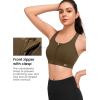 imageYvette Zip Front Sports Bra  High Impact Sports Bras for Women Plus Size Workout Fitness RunningCamel