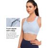 imageYvette Zip Front Sports Bra  High Impact Sports Bras for Women Plus Size Workout Fitness RunningLight Blue