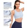 imageYvette Zip Front Sports Bra  High Impact Sports Bras for Women Plus Size Workout Fitness RunningLight Blue