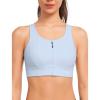 imageYvette Front Closure Sports Bras for Women High Support Large Bust Supportive Sports Bra High Impact for RunningBlue