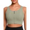 imageYvette Front Closure Sports Bras for Women High Support Large Bust Supportive Sports Bra High Impact for RunningGreen