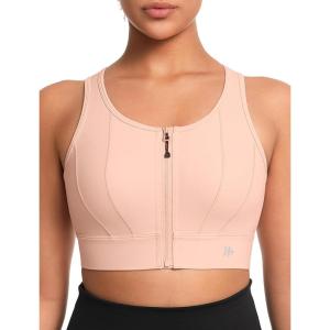 imageYvette Front Closure Sports Bras for Women High Support Large Bust Supportive Sports Bra High Impact for RunningPale Pink